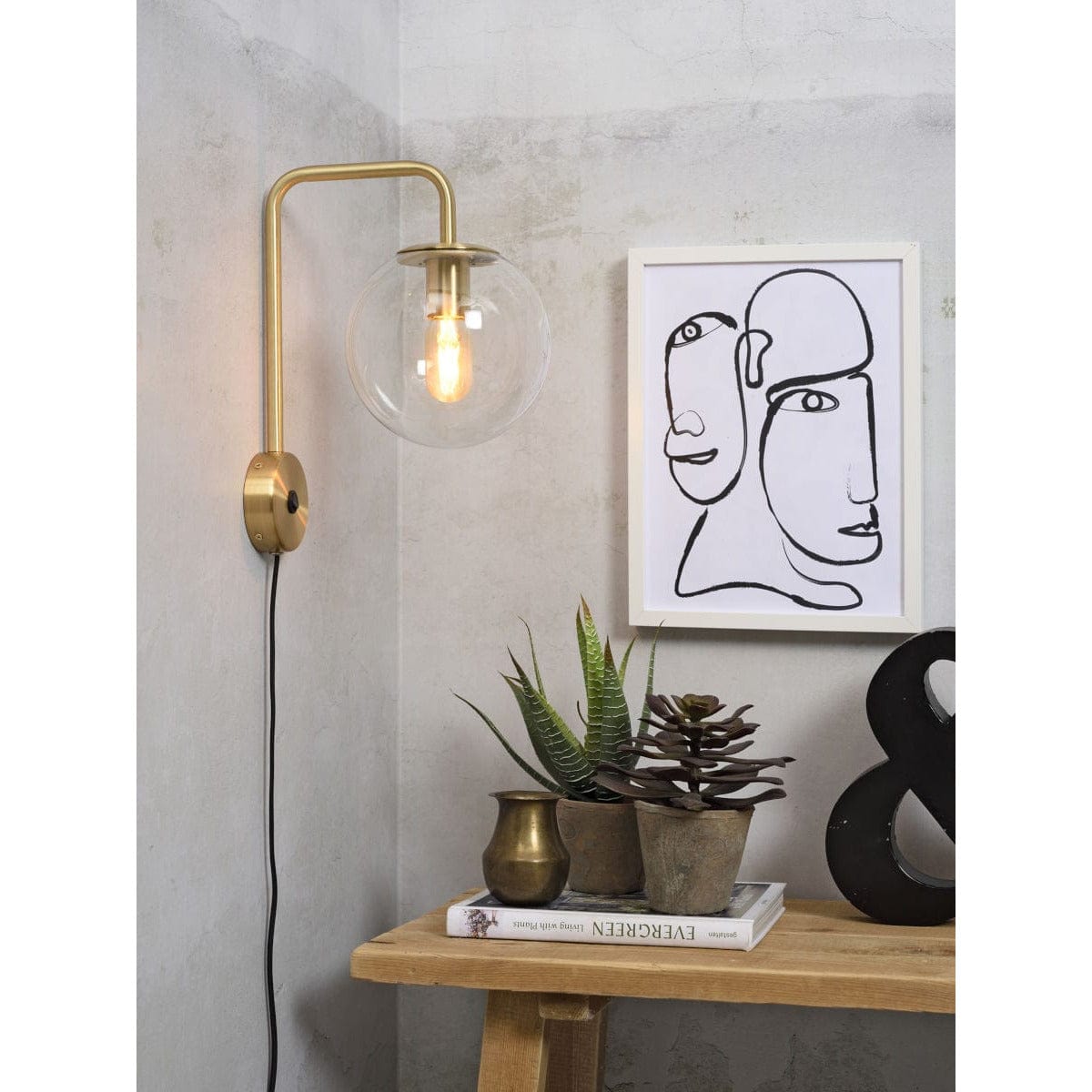It's About RoMi Wall Lights Gold Warsaw Wall Light Glass Black or Gold