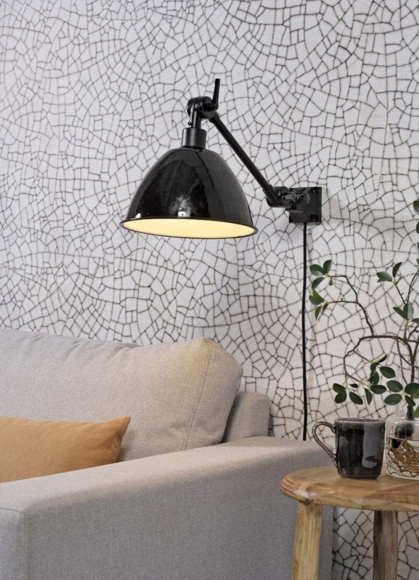 It's About RoMi Wall Lights Small Amsterdam Wall Light, Enamel Shade Black
