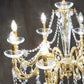Kolarz Chandeliers Contarini Hanging Crystal Chandelier, 24 Carat Gold Leaf, 8 lights