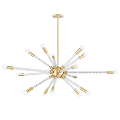 Pippin Sputnik Chandelier, aged brass or polished nickel, 15 lights
