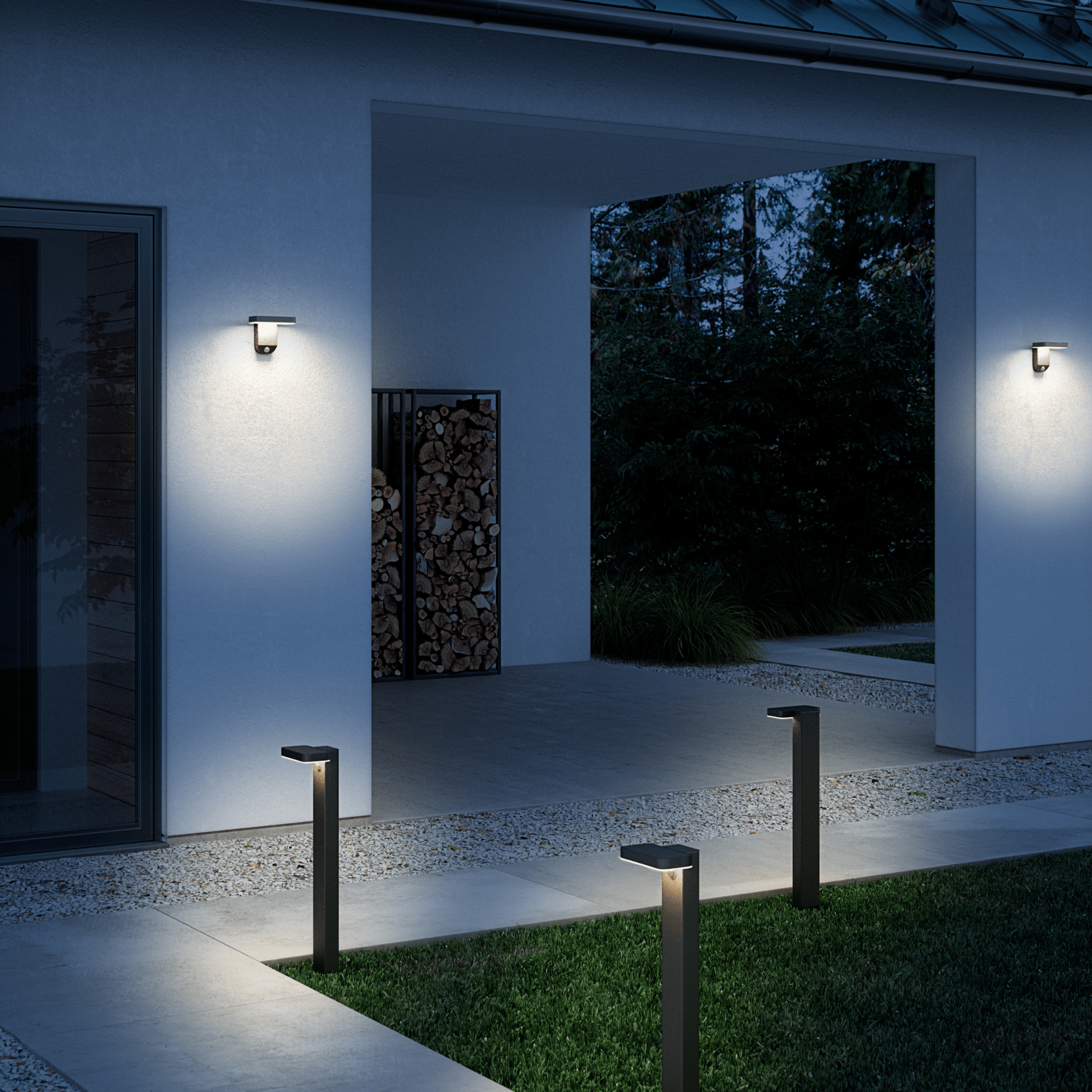 Nordlux Outdoor Lights Rica Square Solar Outdoor Sensor Light, black