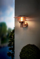 Veno Copper Outdoor Wall Light, dimmable